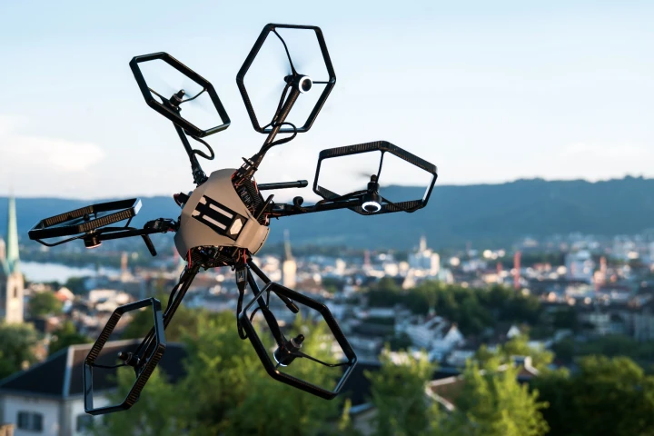 The Voliro hexacopter's tilting rotors let it hover and fly in any orientation