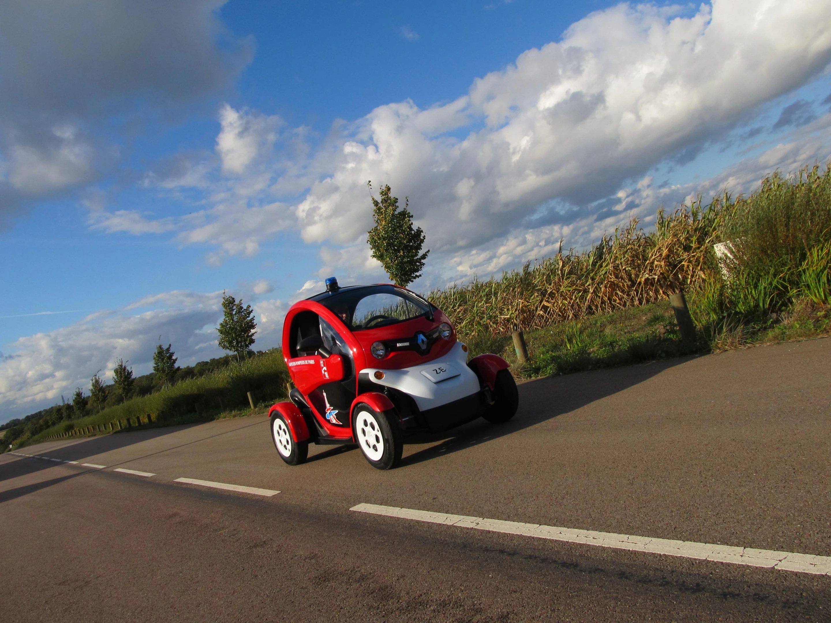 The Paris firefighters brigade is considering a fleet of light electric vehicles like the Twizy