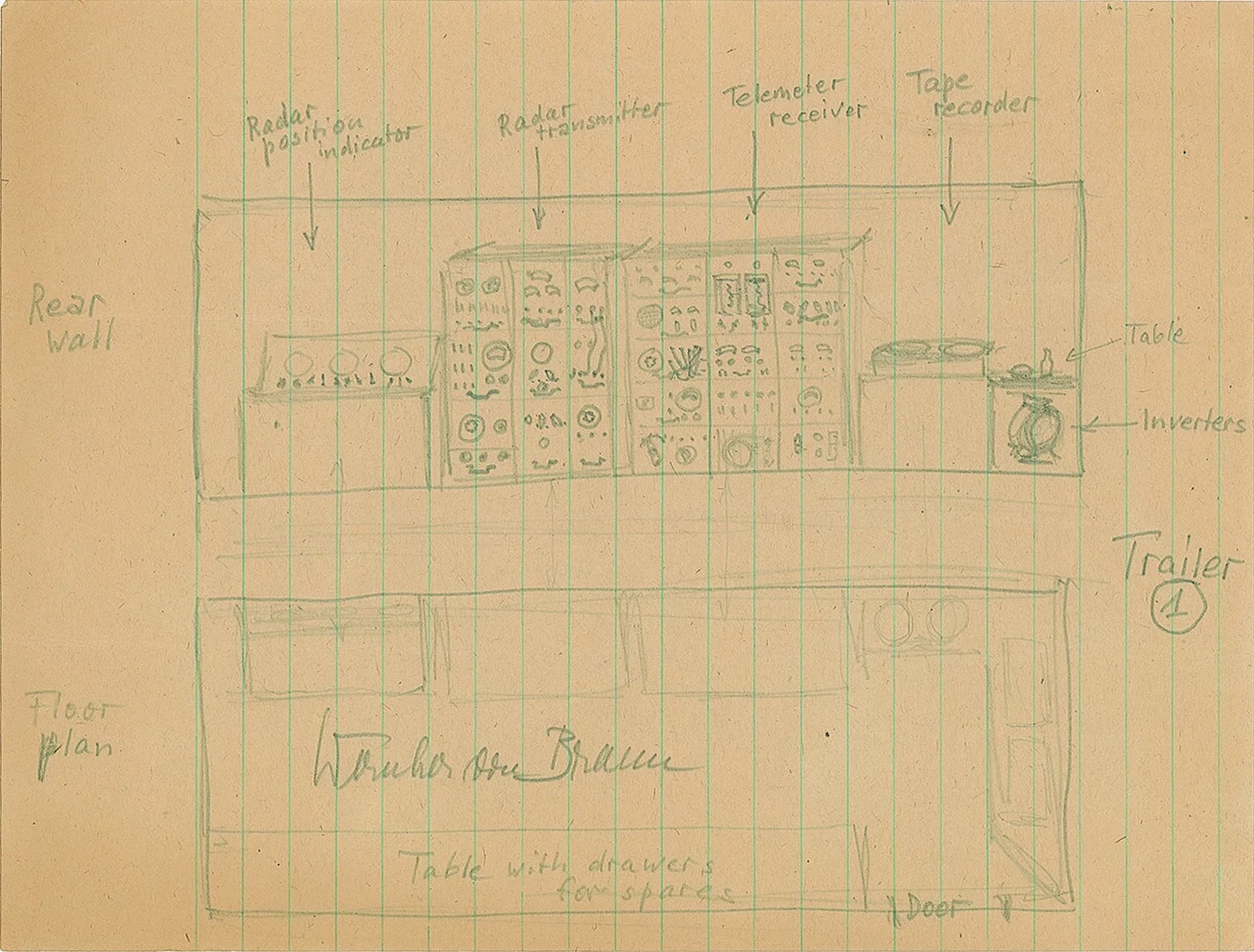 Space station interior sketch