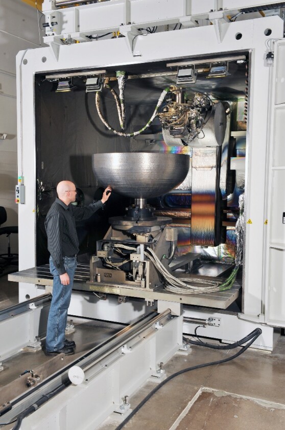One of the domes inside the 3D printer