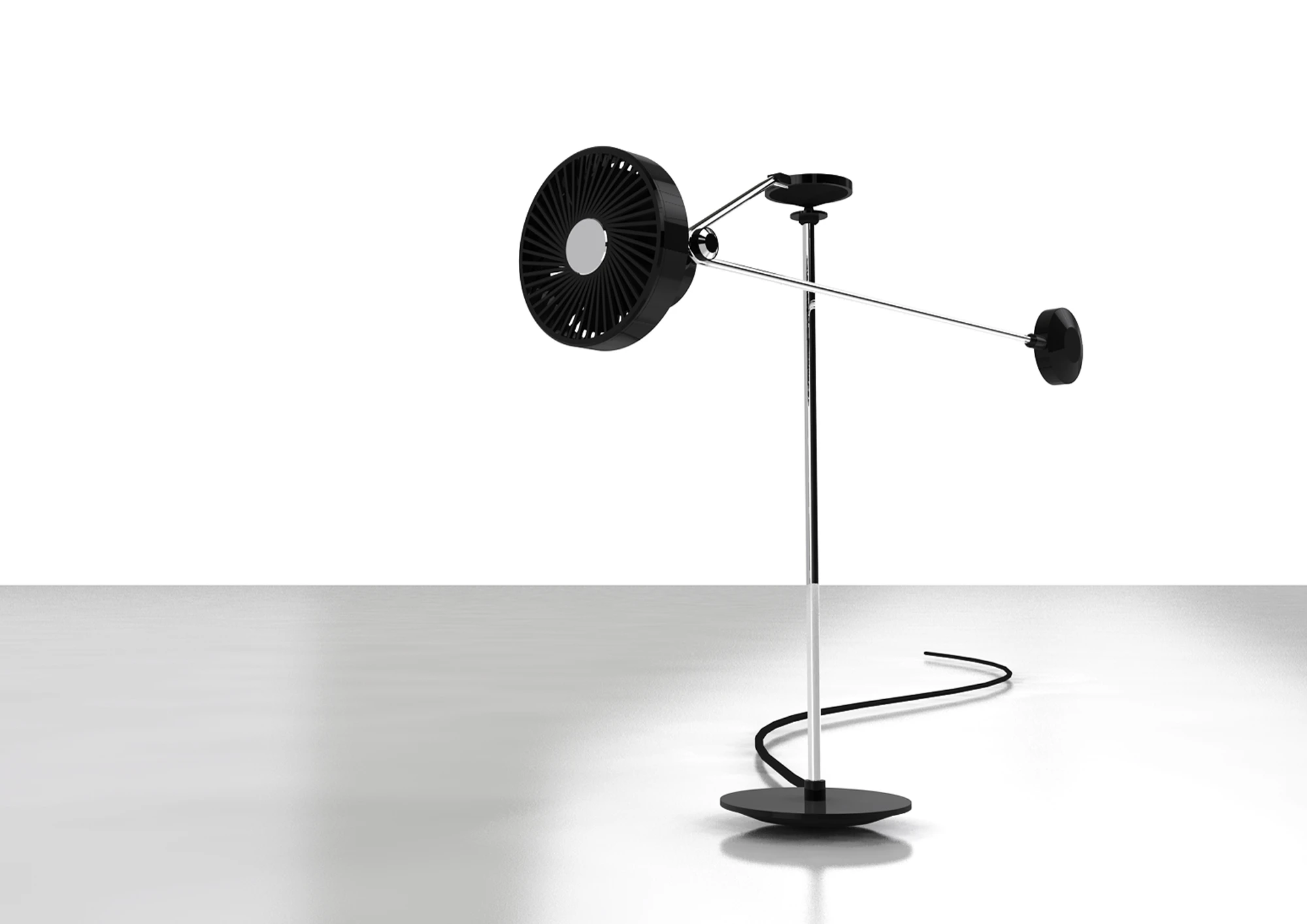 The Rovey desktop fan spins in a continuous 360-degree movement, powered by the natural force of the fan
