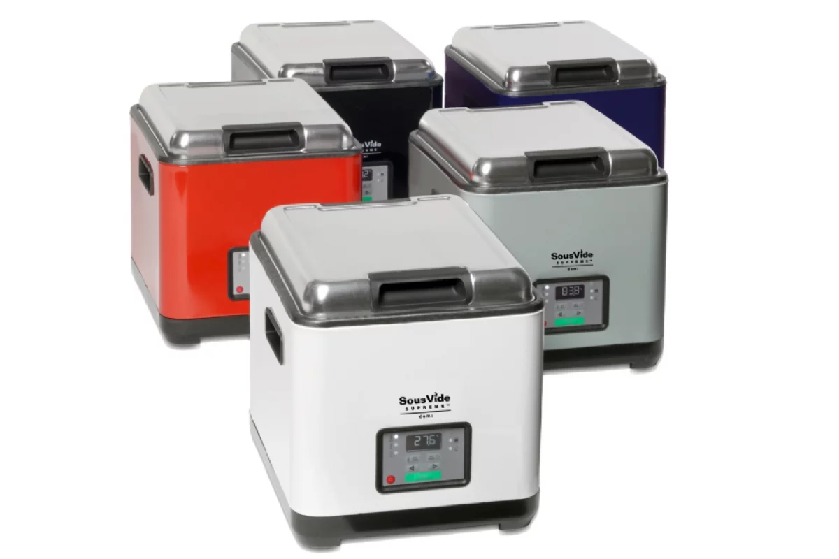 The SousVide Supreme Demi precisely controls food cooking temperatures