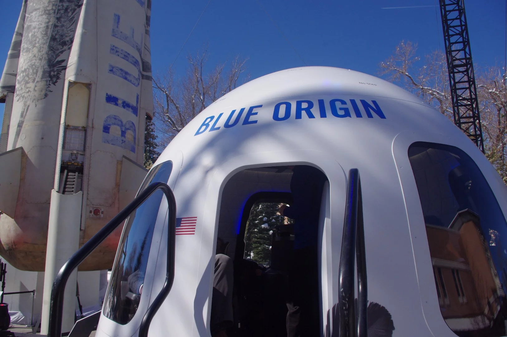 The Blue Origin crew capsule and New Shepard rocket
