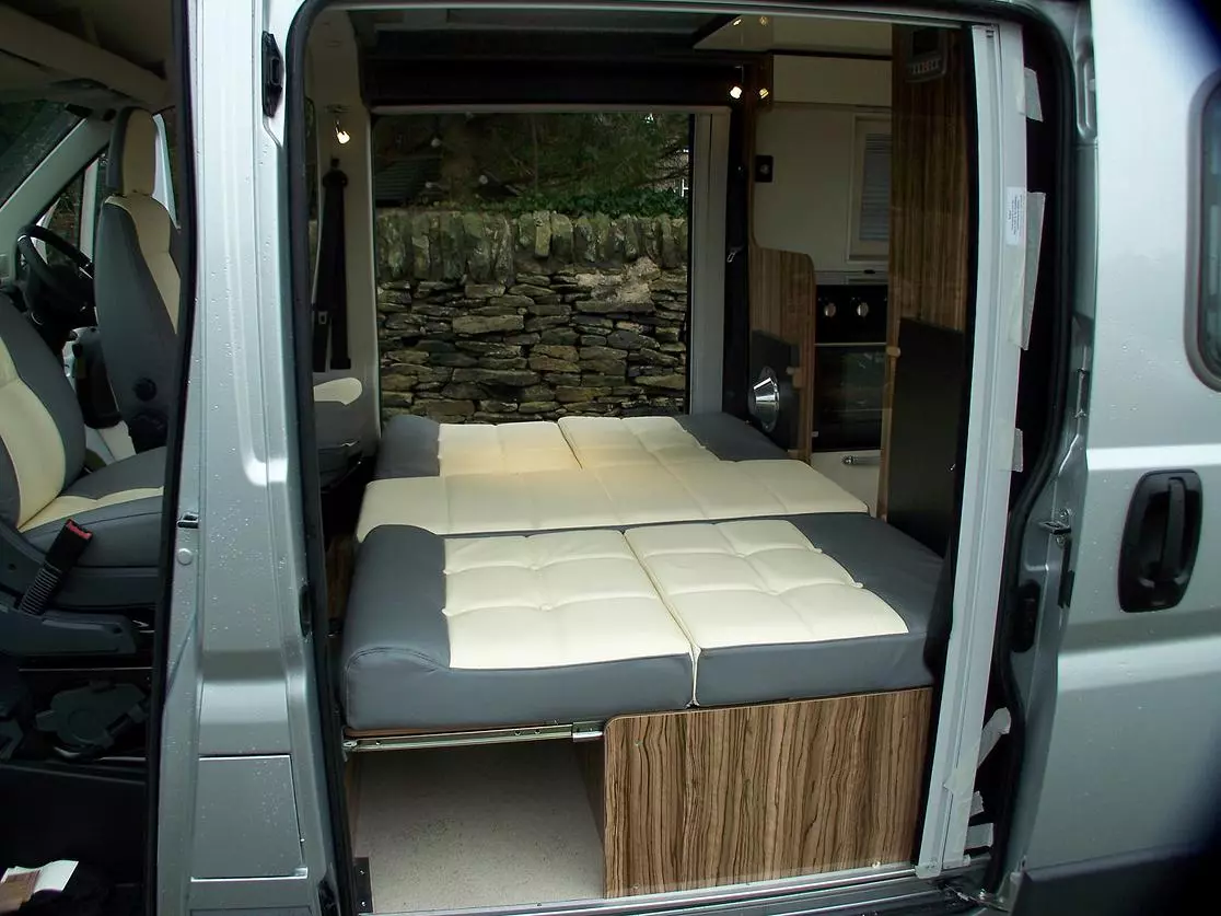 The rear seats fold into a double bed