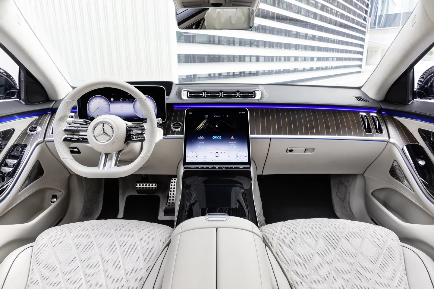 Interior is snazzy in white