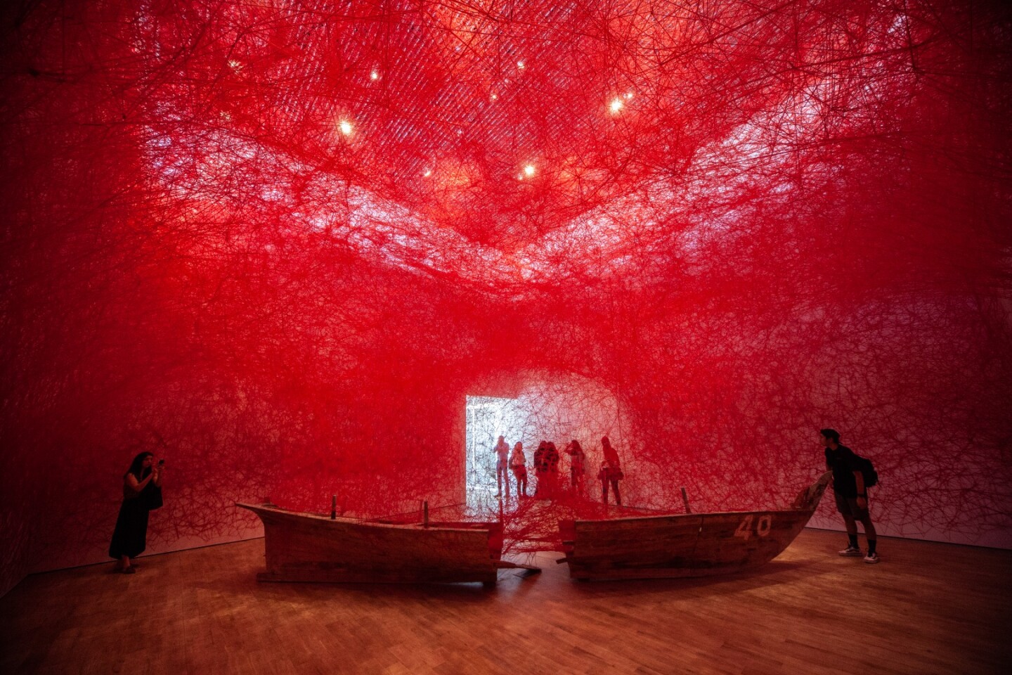 2,500 balls of yarn feature in this installation from Japanese artist Chiahru Shiota