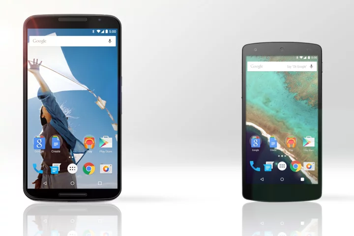 Gizmag compares the features and specs of the Nexus 6 (left) and Nexus 5