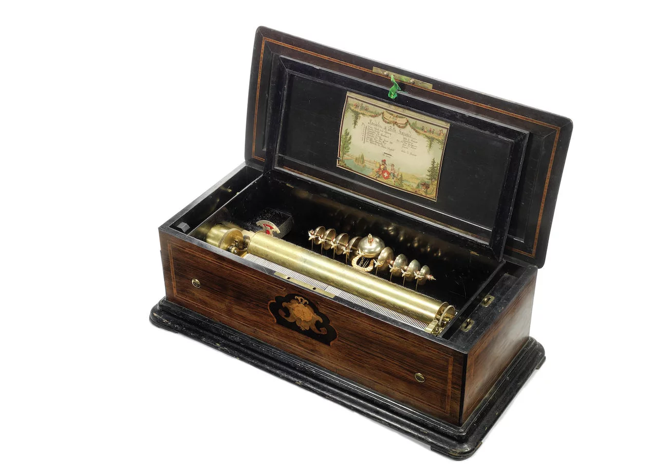 A large Bremond bells-in-sight Mandolin Cylinder Musical Box, Swiss, circa 1880