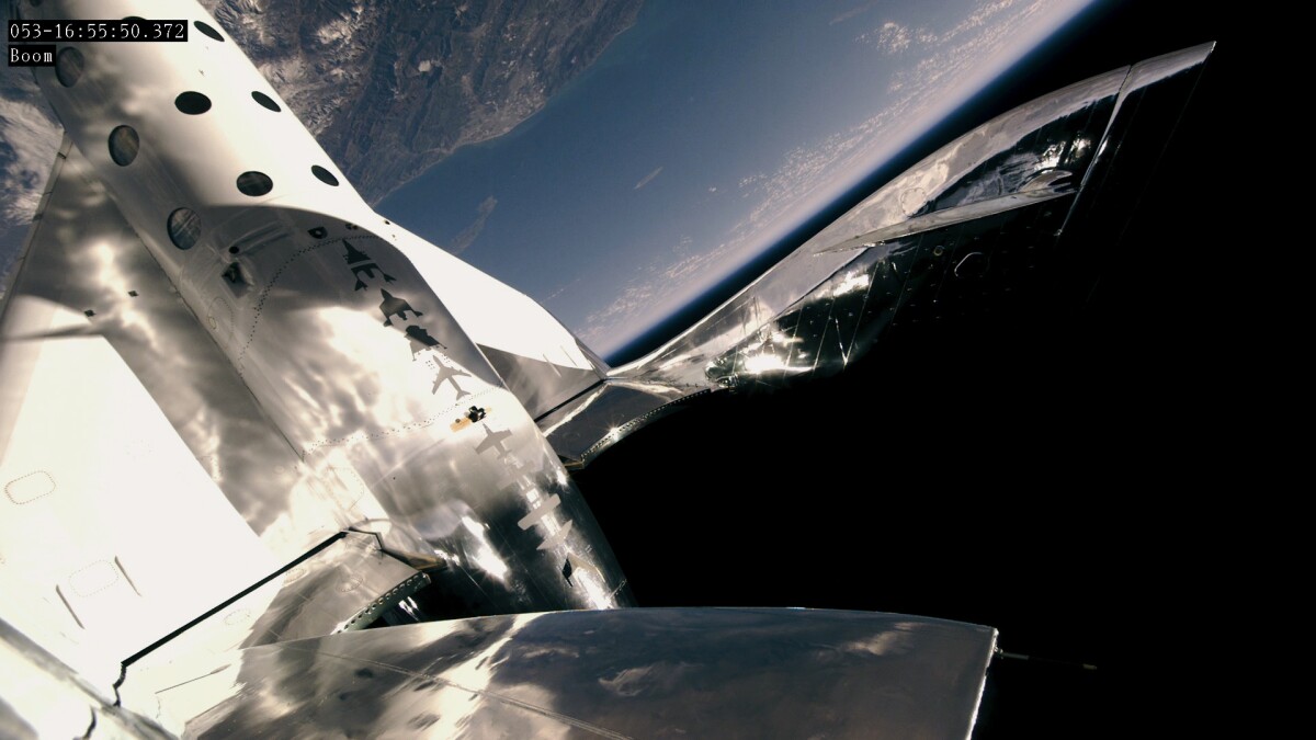 VSS Unity executing its feather maneuver