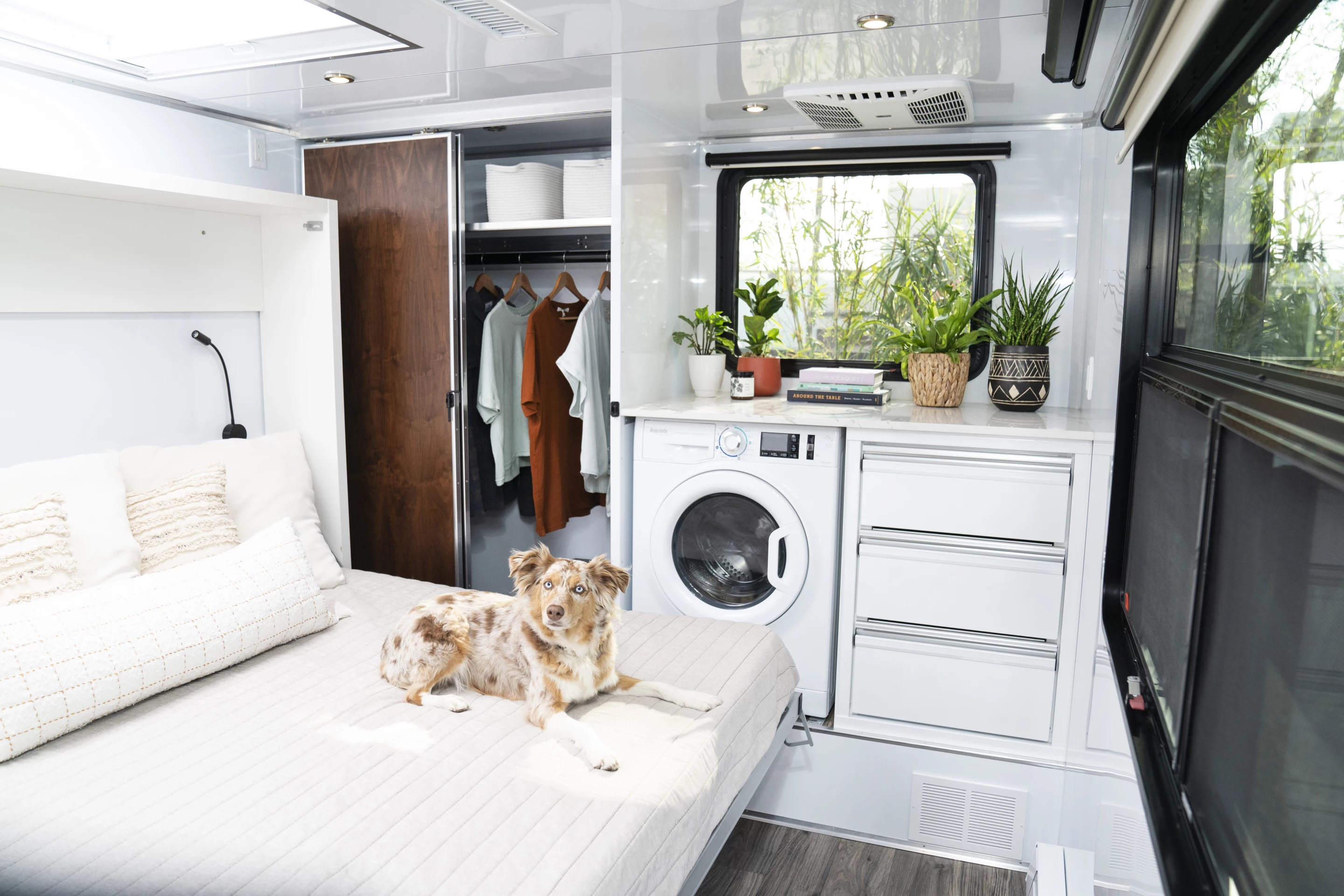 Beyond the integrated computer station, a Creative Studio-equipped Living Vehicle has the same layout and amenities as any other Living Vehicle and comes as ready to camp or vacation as work
