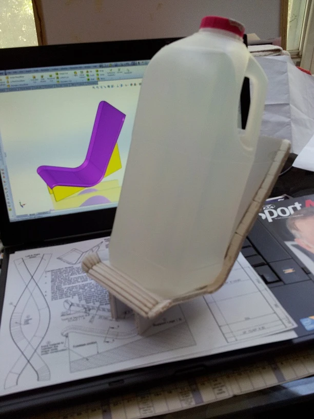 Seat prototype for MakerPlane showing scale (Image: MakerPlane)