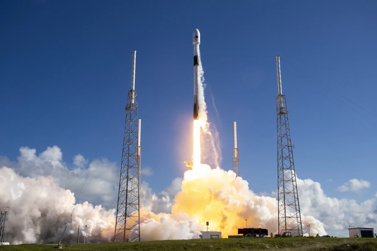SpaceX's Falcon 9 lifts off as part of an earlier mission