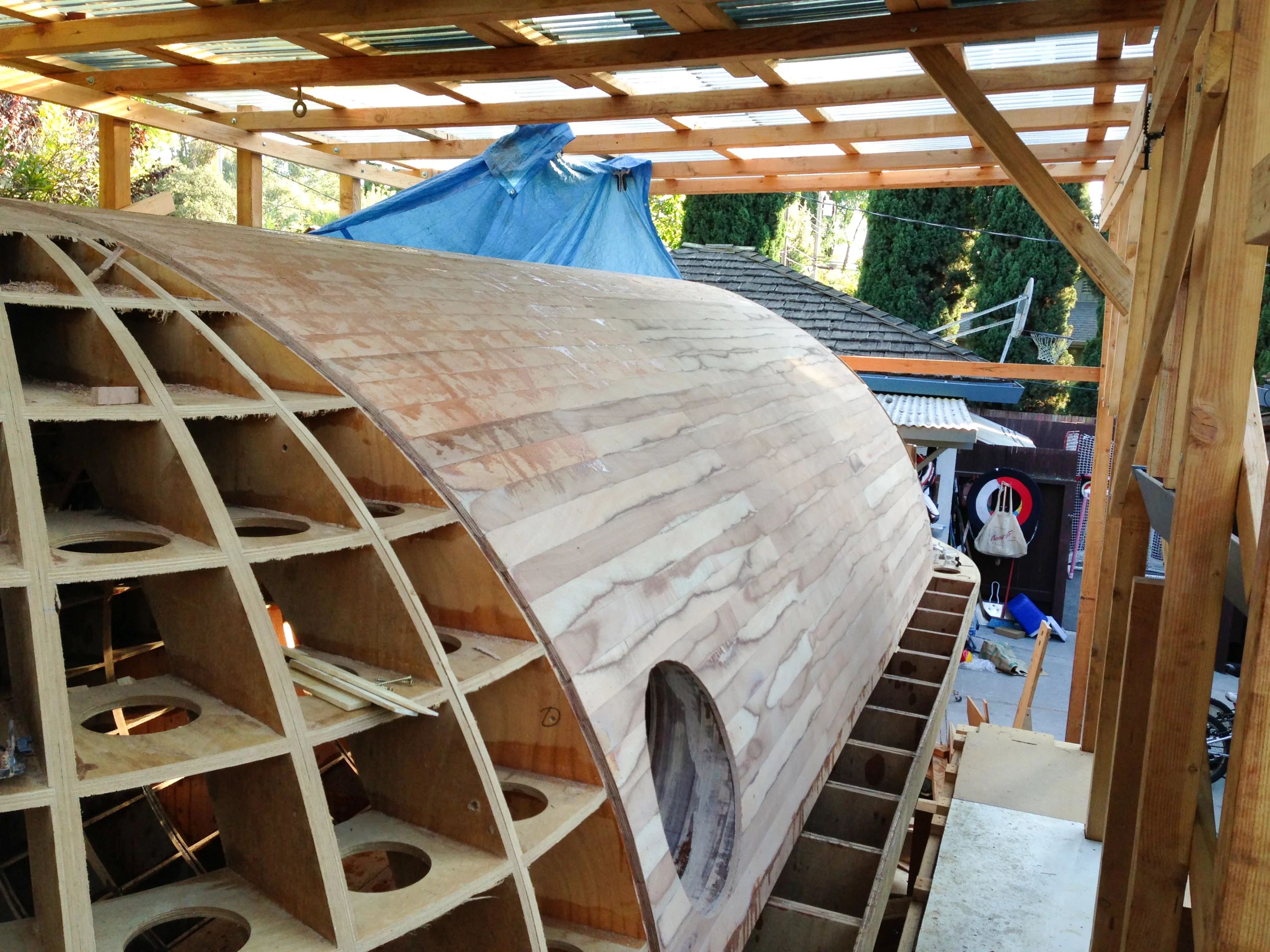 The Tsunamiball still very much a work-in-progress, so is in need of an interior (Photo: Chris Robinson)