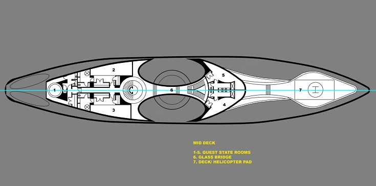 Detailed drawings of the Inifinitas by Schopfer Yachts