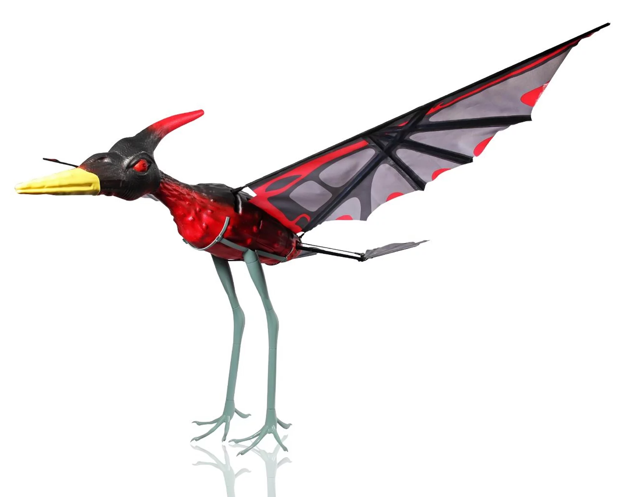 The Flying Pterodactyl comes with a set of more pterodactyl-like legs, for displaying it when it's not in use