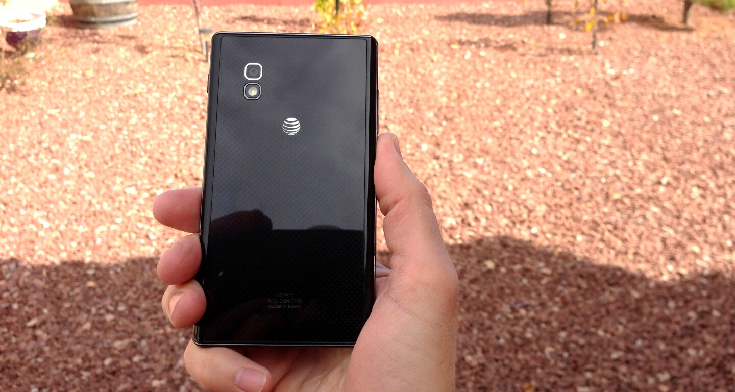 The Optimus G has a glass back