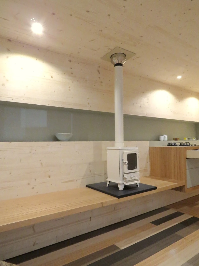 The standard Wave Eco Cabin can be fitted with a wood burner