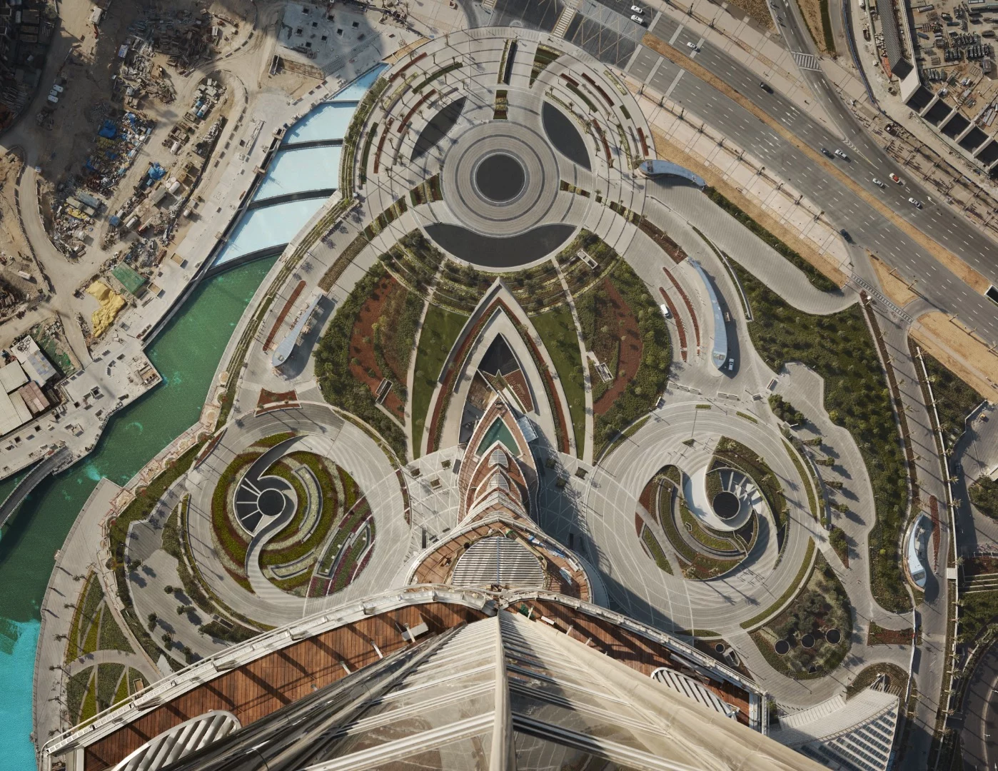 Looking down at the Burj Khalifa