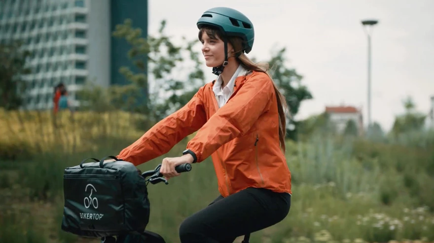 The BikerTop, stuffed down in its bag