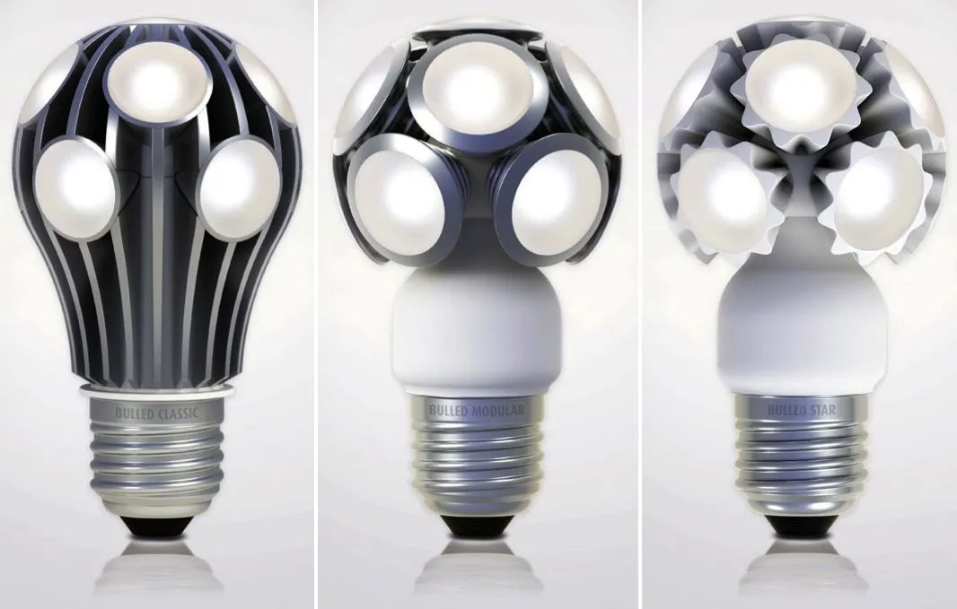 LEDO's Classic (left), Modular and Star LED retrofit bulbs