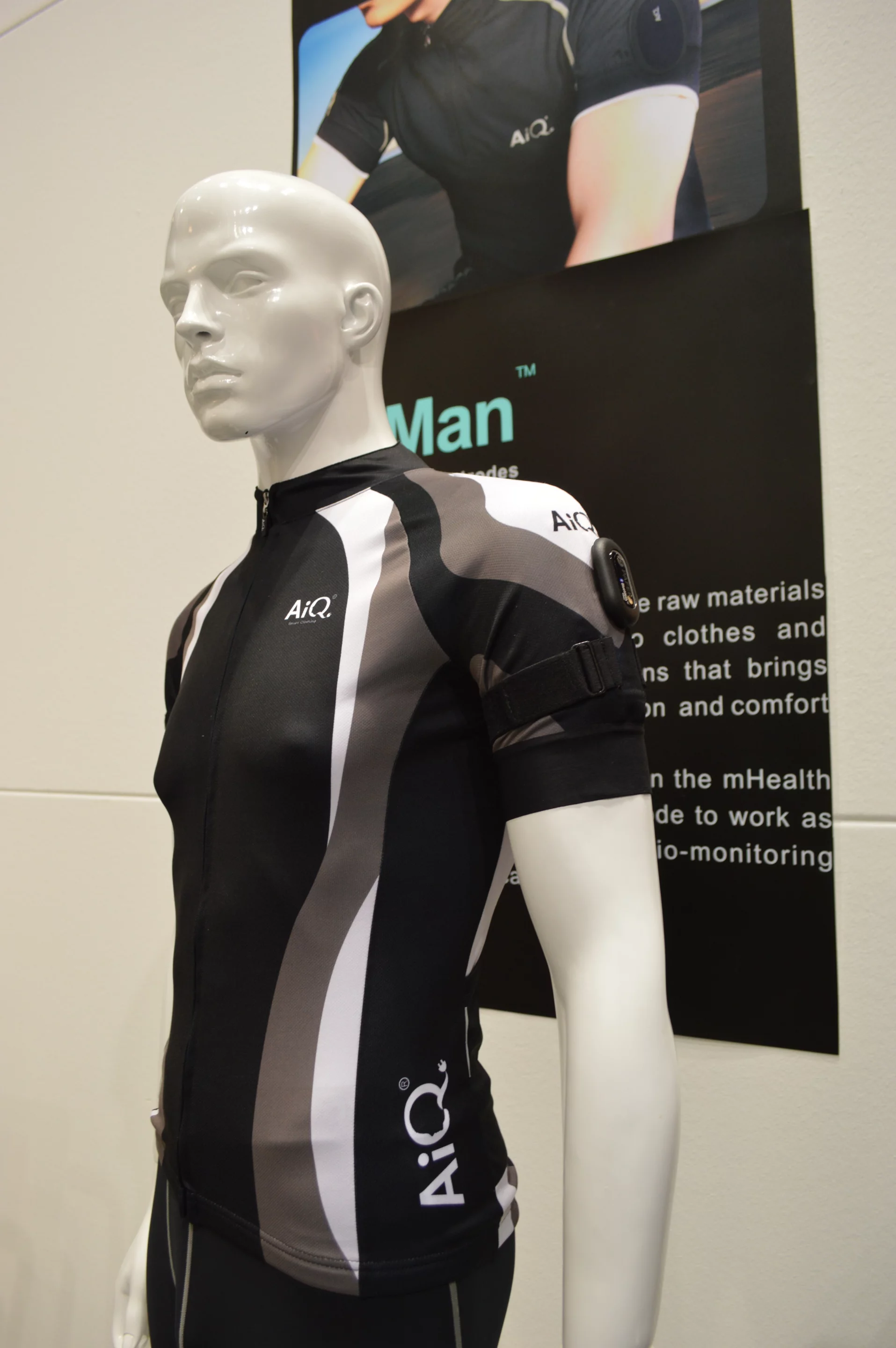 AiQ's BioMan fabric monitors vital signs such as heart rate, respiration and skin temperature