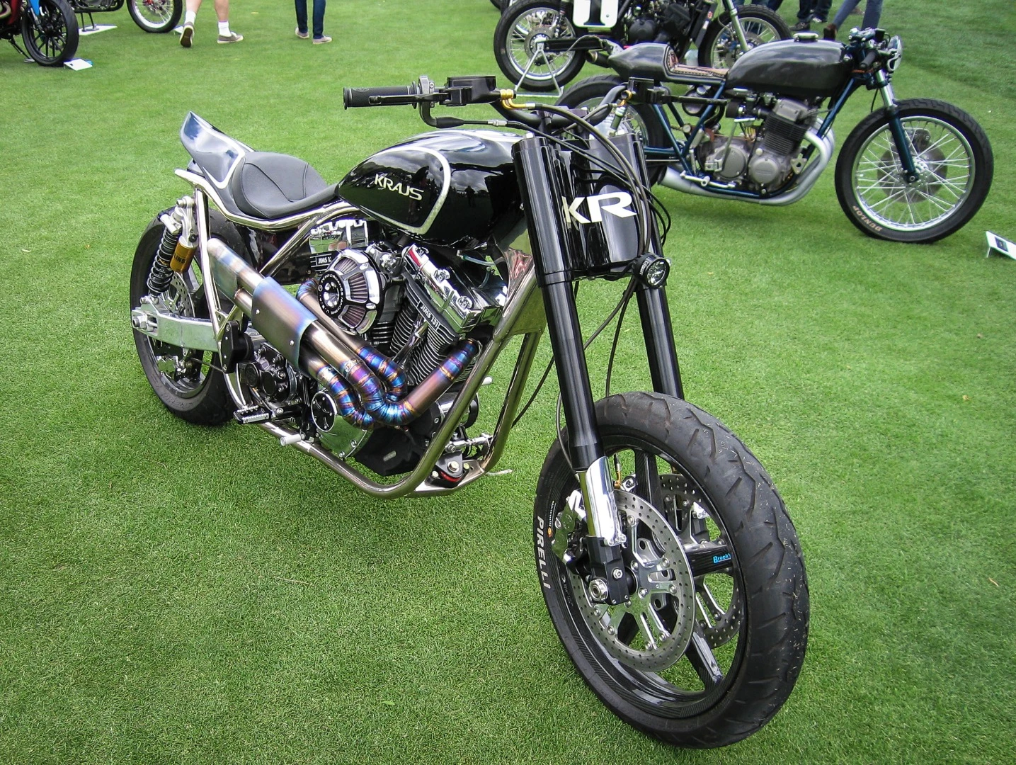 A V-twin custom at the Quail Motorcycle Gathering
