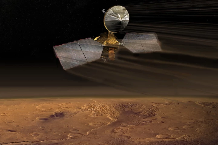 NASA's Mars Reconnaissance Orbiter doing what it does best – orbiting Mars (Image: NASA)