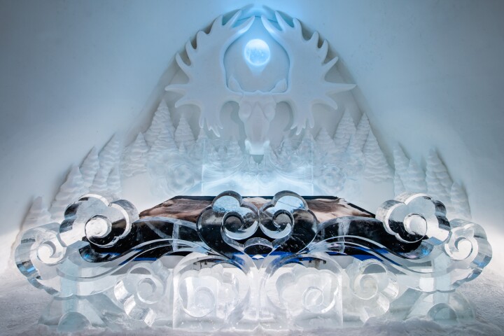Home Nature was designed by Munkh-Erdene Tsagaan and Uugantsetseg is one of the amazing ice sculptures at this year's Ice Hotel in Sweden. The highlights the importance of protecting the environment