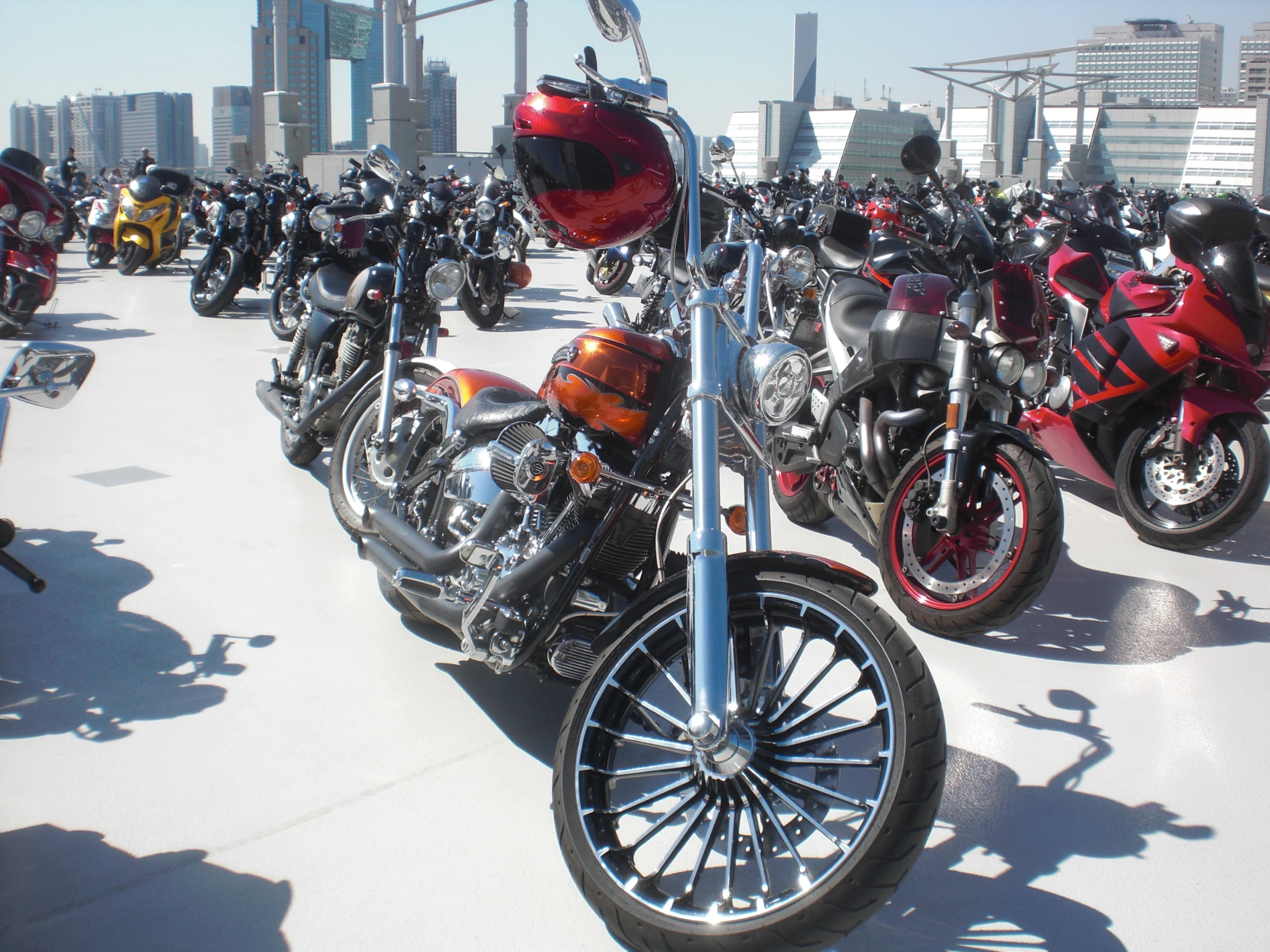 The rides of some of the 28,400 visitors that attended the show on the first day (Photo: Stephen Clemenger/Gizmag.com)