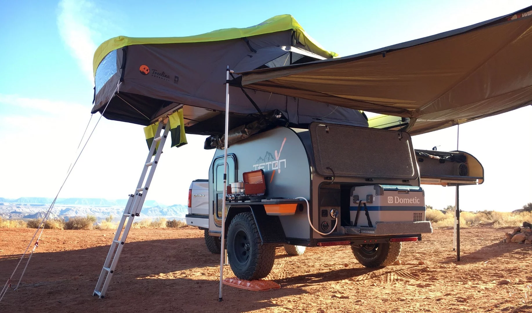 The TetonX Off-Axis is a rugged off-road trailer with some nice off-grid amenities and luxuries