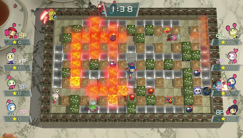 Super Bomberman R is a Nintendo Switch launch title that sticks pretty closely to the series formula