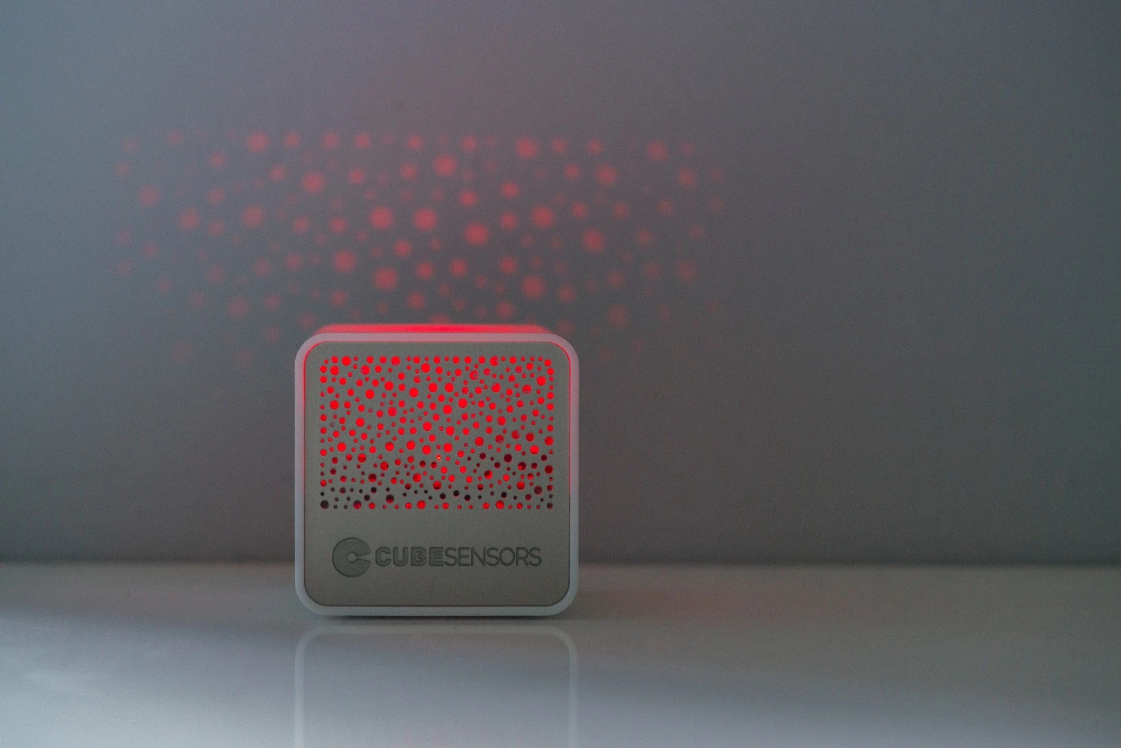 The CubeSensors will glow red if something needs changing in the room