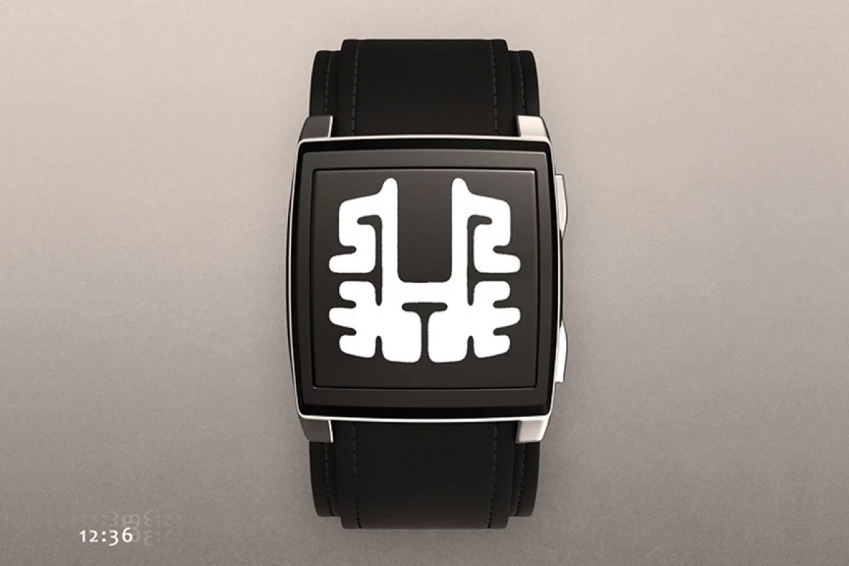 The Rorschach test watch as seen in black, with the time easy to figure out once you know the methodology