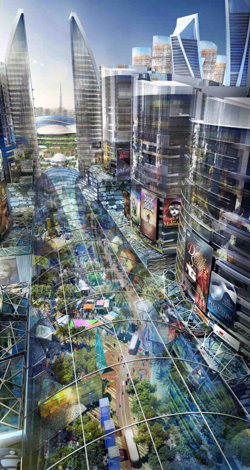 The cultural district contains a series of locations based on New York’s Broadway, Barcelona' Ramblas Street, and London’s Oxford Street (Image: Dubai Holding)