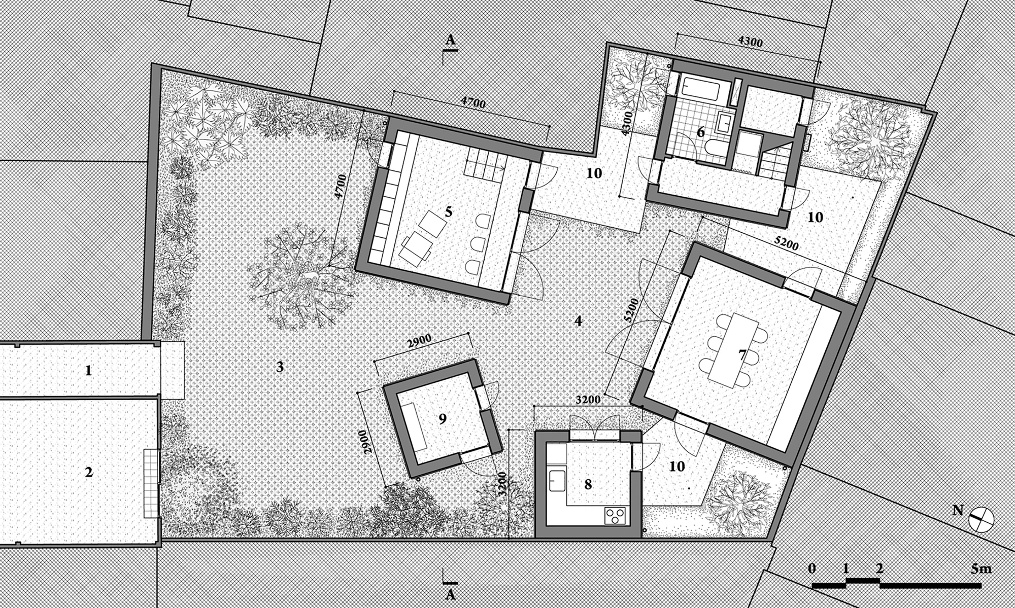 Architectural drawing of House for Trees (Image: Vo Trong Nghiai)