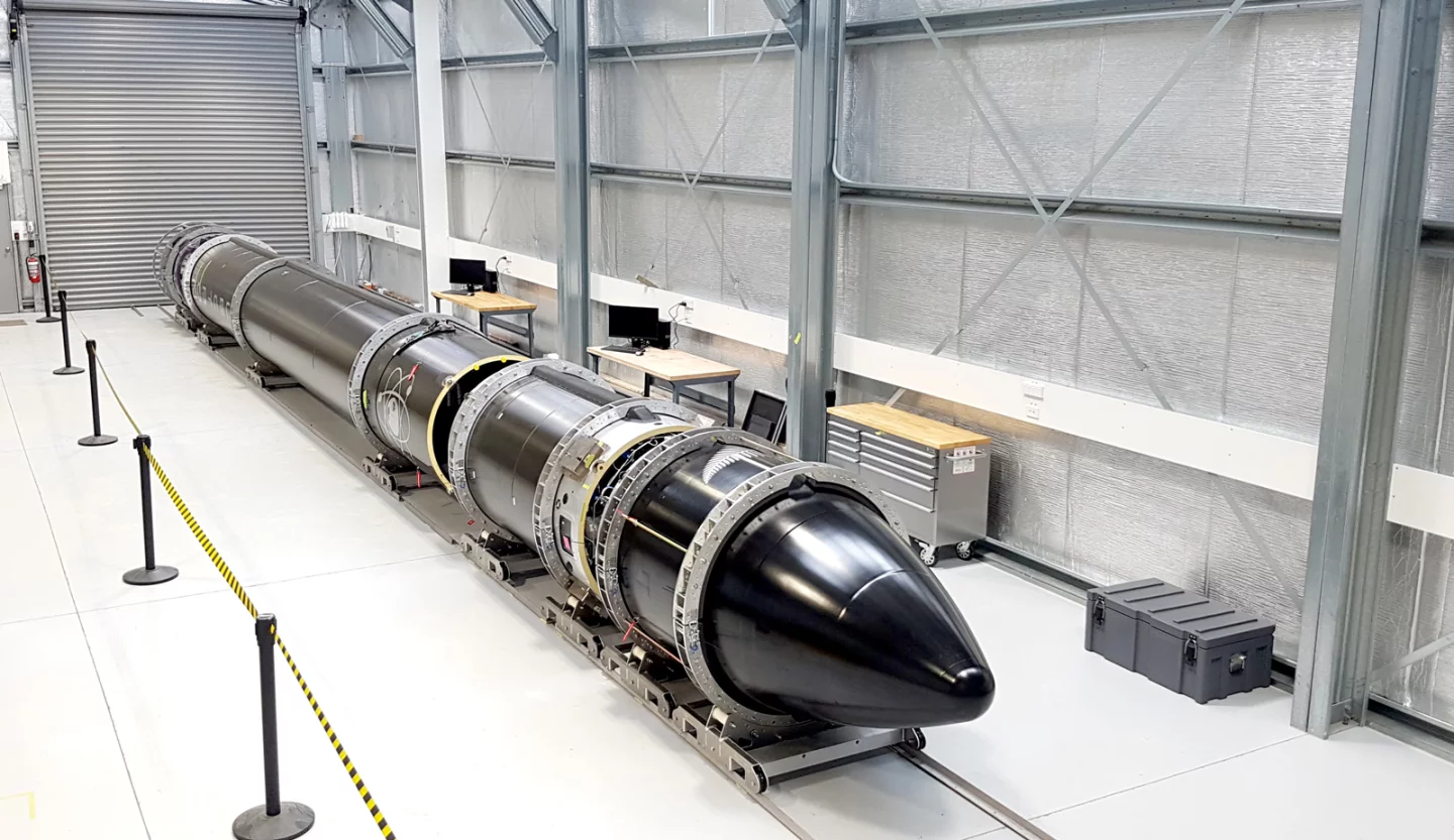 Rocket Lab's Electron booster in the hangar