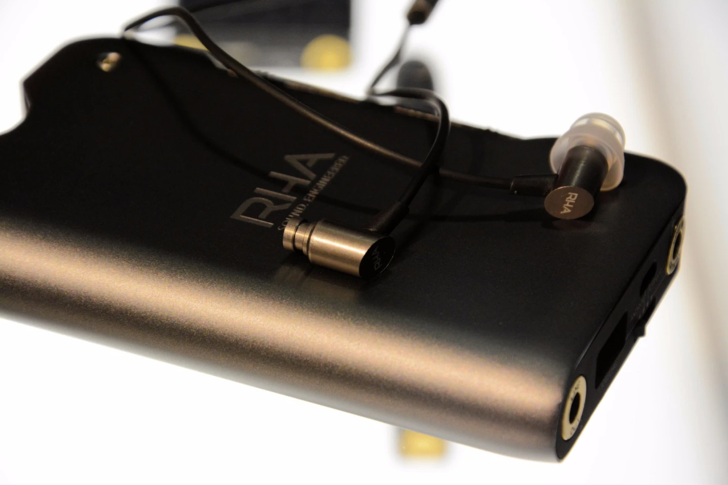 RHA's new budget earphones, the S500i posing with the DACAMP