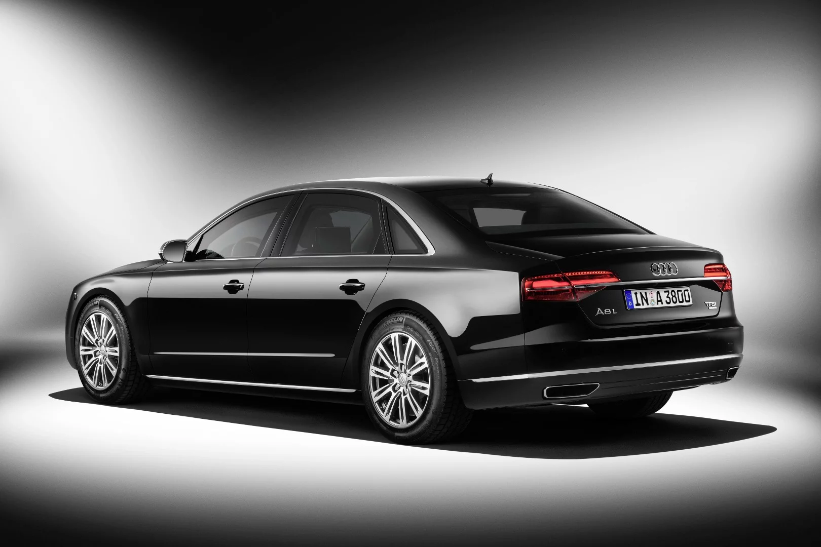 Audi's A8 L Security is reinforced to survive assault rifle fire, hand grenades and other threats