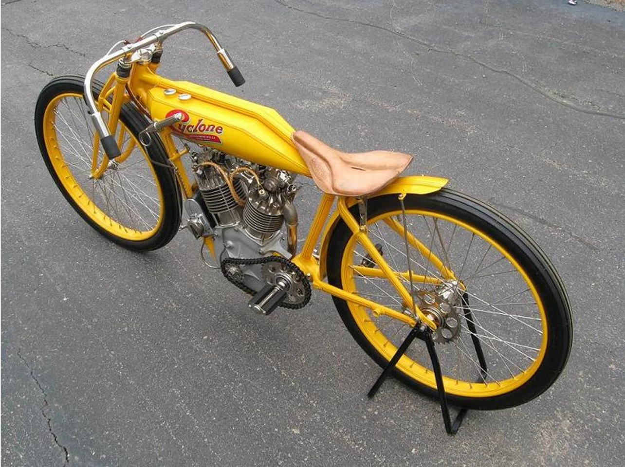 This 1915 Cyclone Board Track Racer sold for US$551,200 in July, 2008 at Mid-America Auctions (now Mecum).
