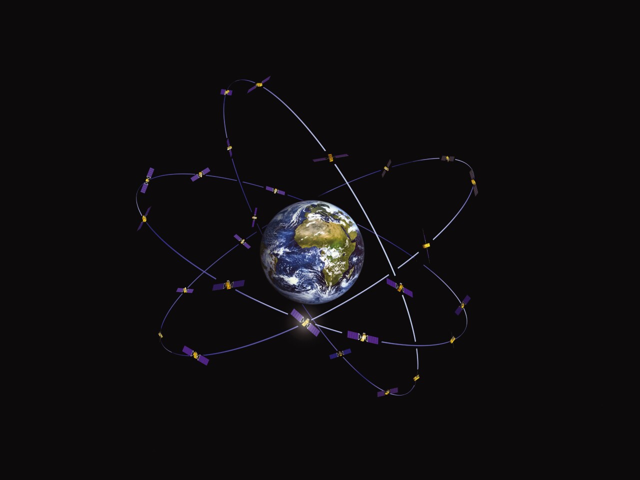 An artists impression of the completed Galileo satellite constelation (Image: ESA-J. Huart)