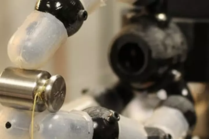 Researchers at Carnegie Mellon University have developed a three-fingered robot hand that's extremely sensitive to touch and pressure thanks to built-in optical sensors