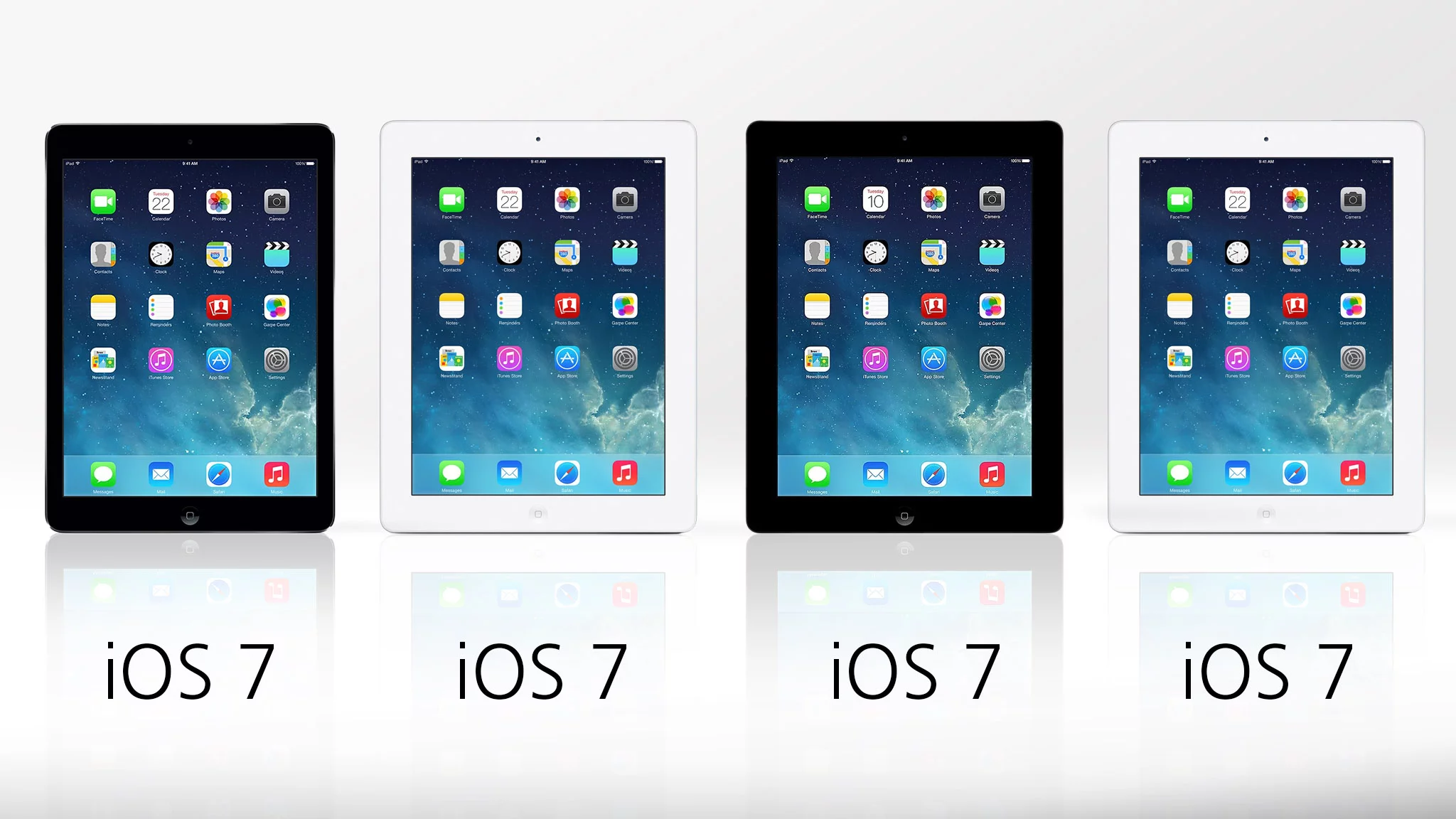 You can upgrade to iOS 7 on all four of these iPads
