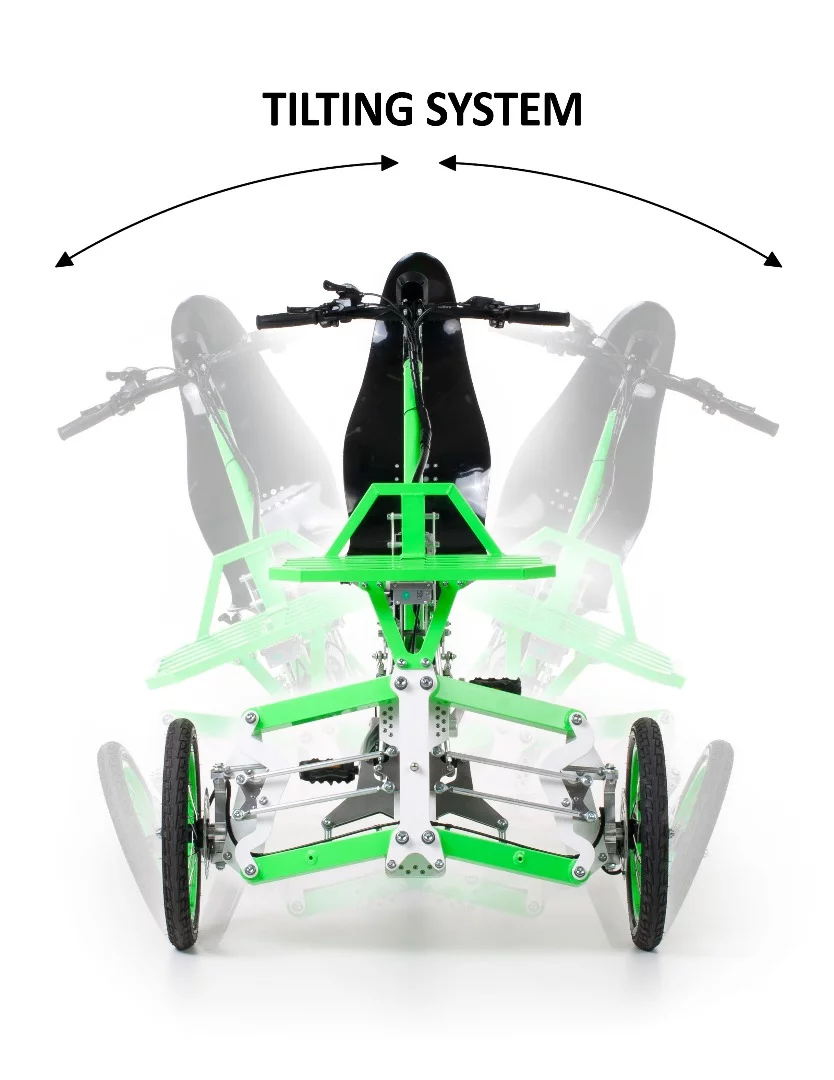 The EV4 semi-recumbent features Jack Skopinski's signature tilting mechanism