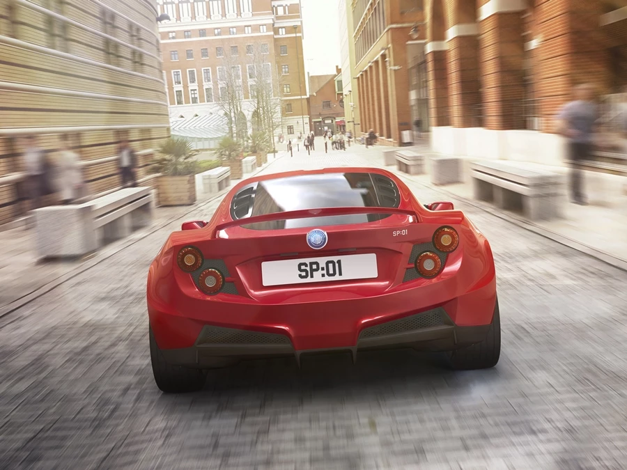 Detroit Electric says the SP:01 will accelerate from 0-60 mph (0-97 km/h) in 3.7 seconds and will hit a top speed of 155 mph (249 km/h)