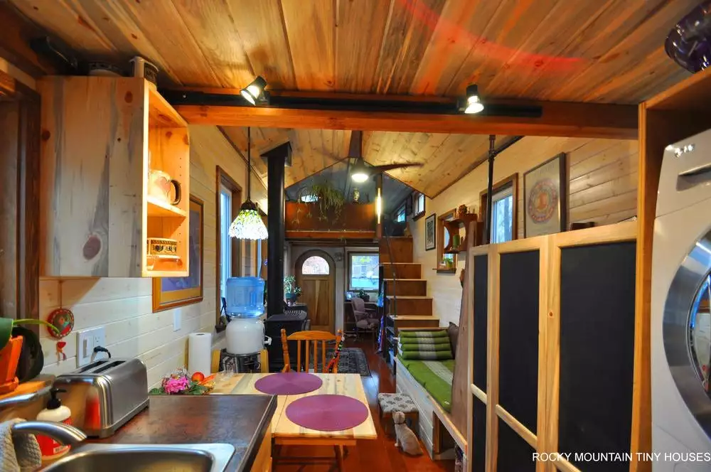 The Red Mountain 34' Tiny House has a total floorspace of 410 sq ft (38 sq m)
