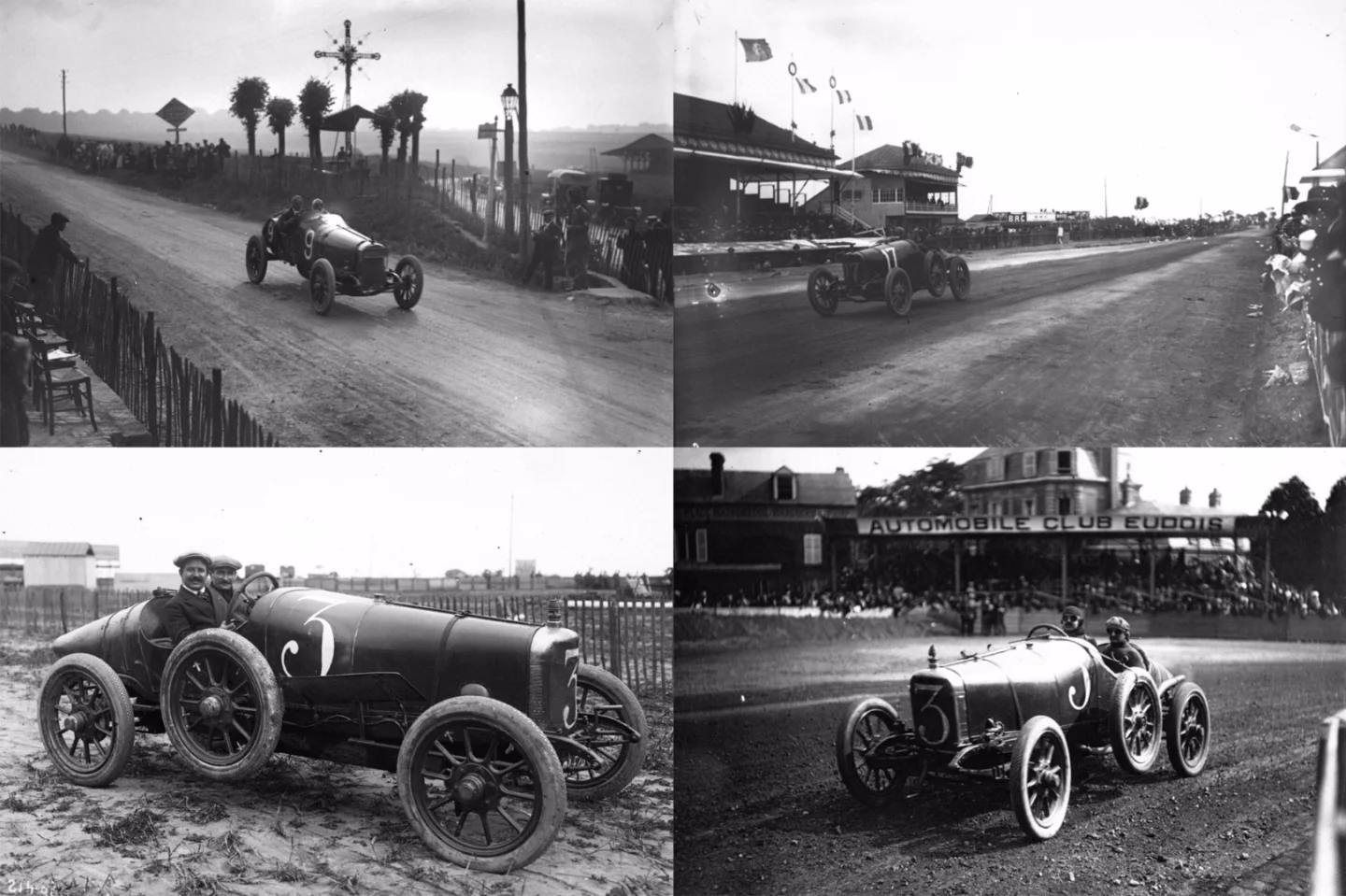 It was a replica of the Sunbeam 3.0 liter "voiturette" (think F3) which competed in the French Grand Prix and "Coupe de l'Auto" of 1912, achieving a spectacular result against state-of-the-art open class Grand Prix cars. The major race in Europe for 3.0 liter "voiturette" racing cars at that time was the French "Coup de l'Auto" and in 1912 the race was run simultaneously with the 1912 French Grand Prix on 25–26 June in Dieppe. A massive field comprising 15 different makes of car started at one minute intervals, completing ten laps of the 47.8 mile (77 km) course each day with aggregate time over both days deciding the result. In the Voiturette class, the 3.0-liter Sunbeams took the win with Victor Rigal behind the wheel, but with Dario Resta second, Emile Medinger third and Joseph Christiaens fourth, all in identical cars, Sunbeam had a 1-2-3-4 result. In the Grand Prix class there was a high attrition rate with only 15 of 48 starters finishing the gruelling 957 mile (1,540 km) distance and the lightweight, sweet handling and very quick Sunbeams placed 3-4-5-6 in the open class, scoring a podium position in the French Grand Prix, the most important race in the world at the time. The Sunbeam was beaten only by the new 7.6-liter DOHC 4-valve Peugeot Lion of French superstar Georges Boillot and the 14-liter Fiat S74 of Louis Wagner.