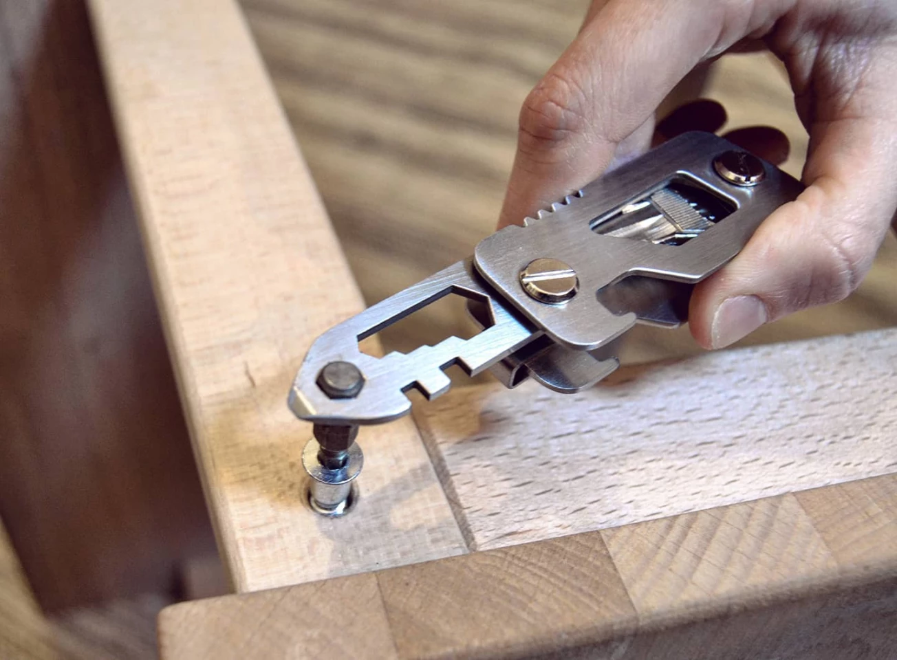 The Keytool multitool acting as a hex bit driver
