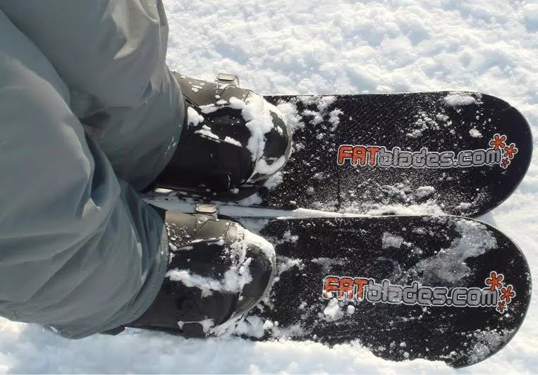The extra width compared to traditional skis allows for a larger surface area, which the company says elevates the rider to the surface of the snow