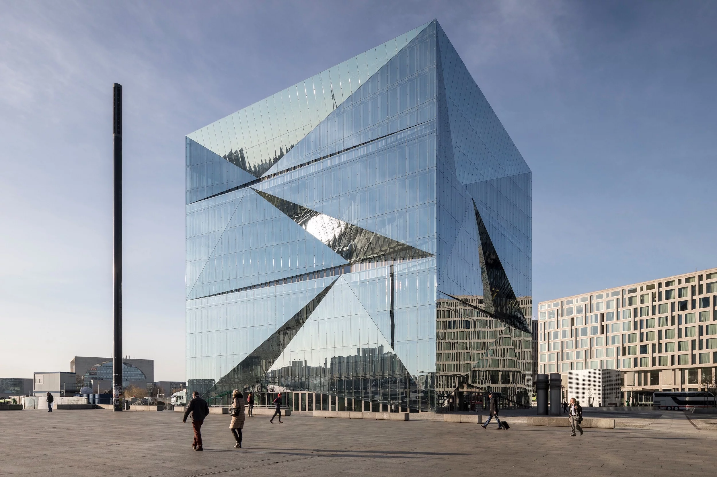 Cube Berlin is a true cube and measures 42.5 m (almost 140 ft) in each direction
