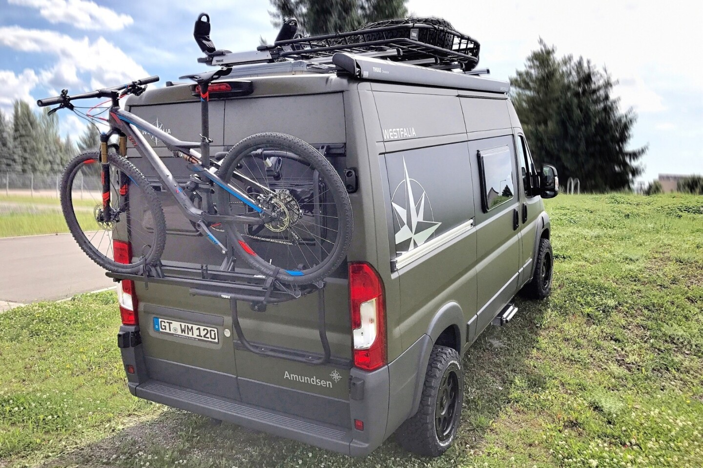The Offroad package includes a 4WD system, chassis lift, off-road lighting, bike carrier and more